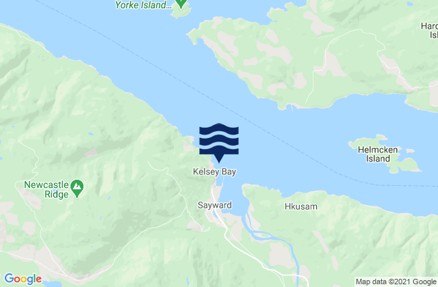 Kelsey Bay, Canadaの潮見表地図