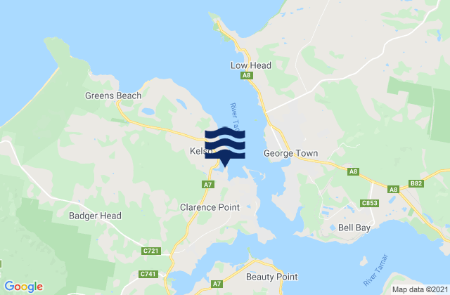 Kelso Bay, Australiaの潮見表地図