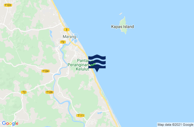Kelulut (Marang), Malaysiaの潮見表地図