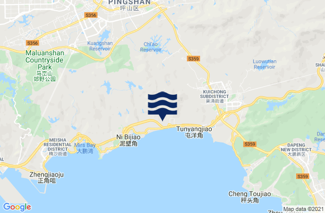 Kengzi, Chinaの潮見表地図