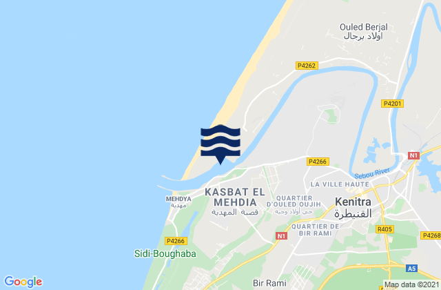 Kenitra, Moroccoの潮見表地図