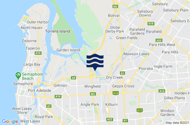 Kensington Gardens, Australiaの潮見表地図
