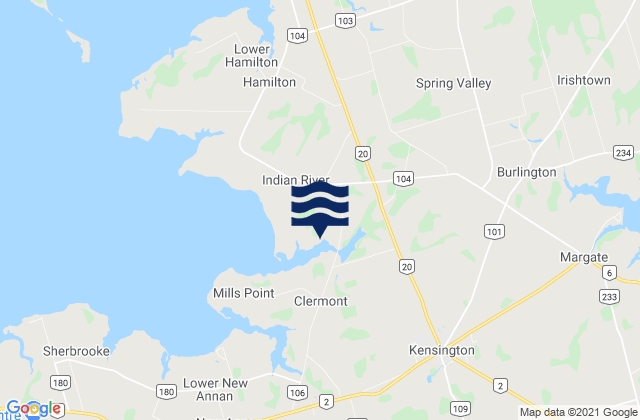 Kensington, Canadaの潮見表地図