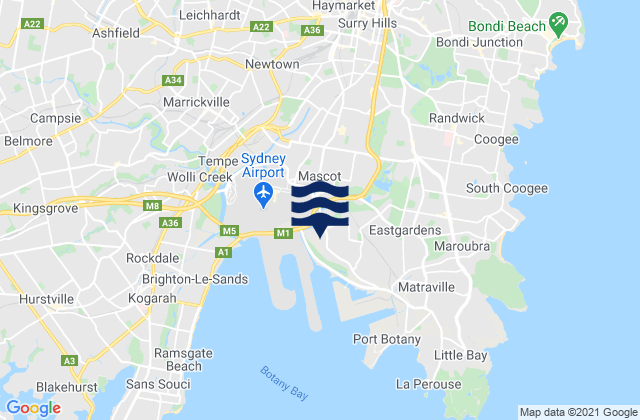 Kensington, Australiaの潮見表地図