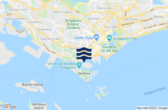 Keppel Harbour, Singaporeの潮見表地図