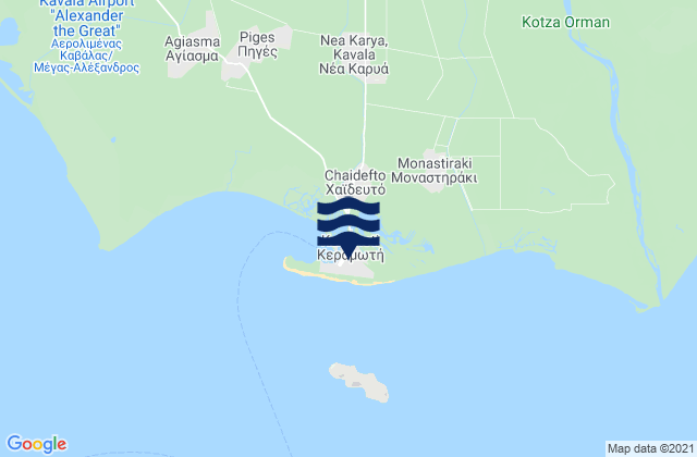 Keramotí, Greeceの潮見表地図