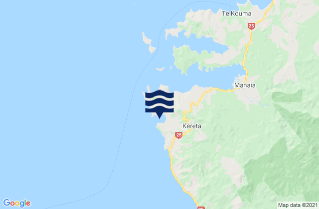 Kereta Bay, New Zealandの潮見表地図