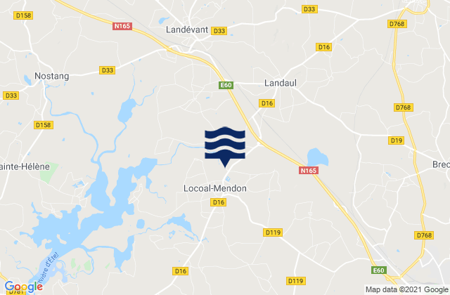 Kerhillio, Franceの潮見表地図