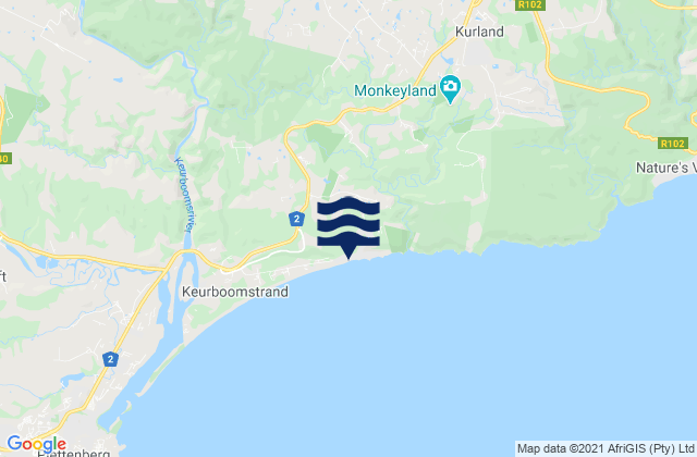 Keurboomstrand, South Africaの潮見表地図