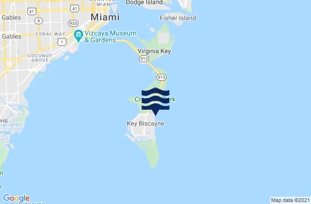 Key Biscayne, United Statesの潮見表地図