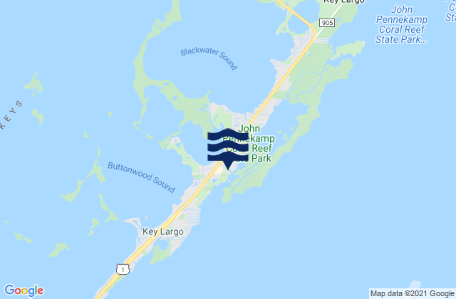 Key Largo South Sound Key Largo, United Statesの潮見表地図