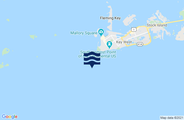 Key West Channel Cut-A Cut-B Turn, United Statesの潮見表地図