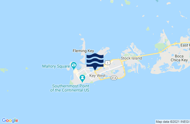 Key West, United Statesの潮見表地図