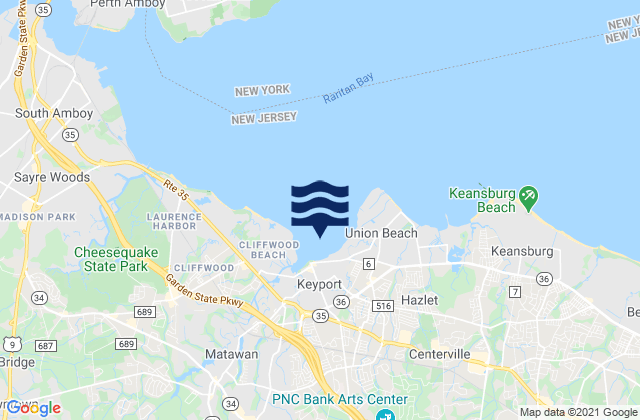 Keyport Harbor, United Statesの潮見表地図