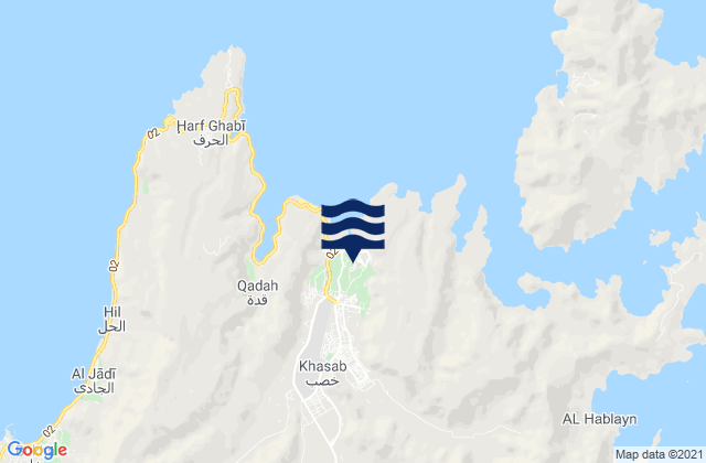 Khasab, Omanの潮見表地図