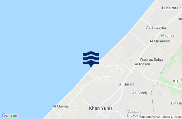 Khuzā‘ah, Palestinian Territoryの潮見表地図