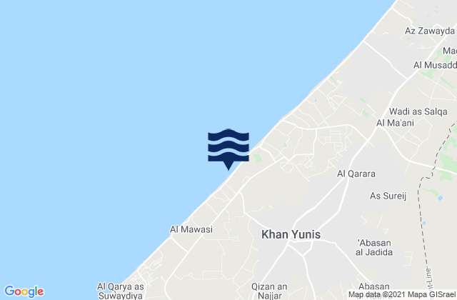 Khān Yūnis, Palestinian Territoryの潮見表地図