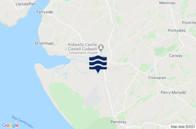 Kidwelly, United Kingdomの潮見表地図