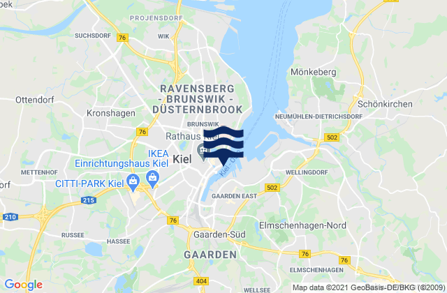 Kiel Port, Germanyの潮見表地図