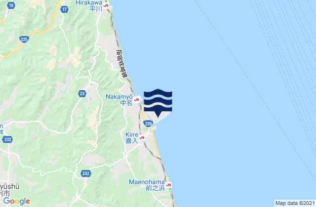 Kiire, Japanの潮見表地図