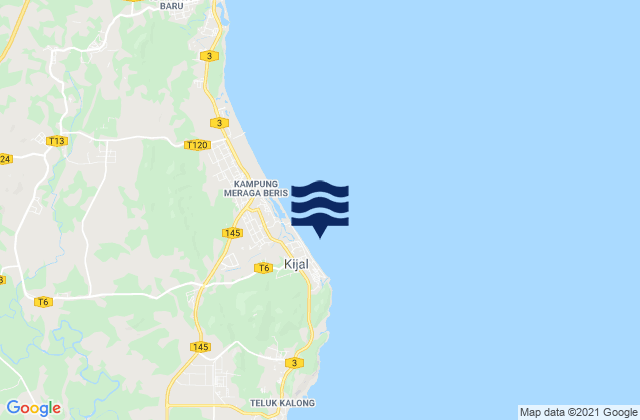 Kijal, Malaysiaの潮見表地図