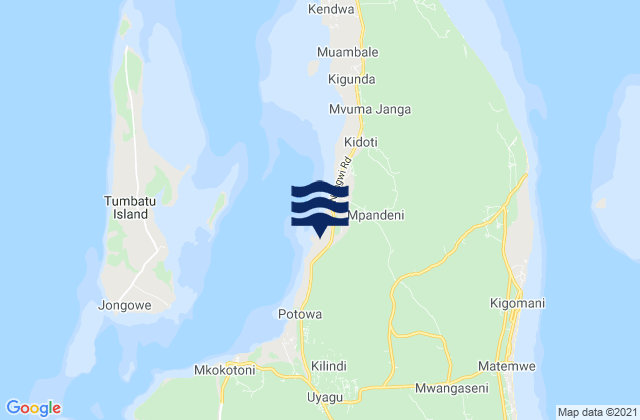 Kijini, Tanzaniaの潮見表地図