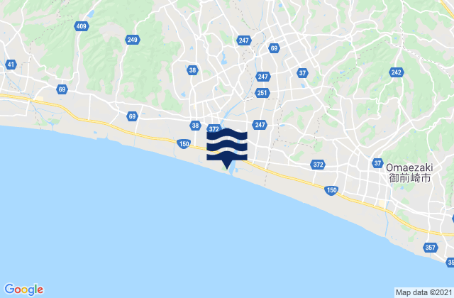 Kikugawa-shi, Japanの潮見表地図