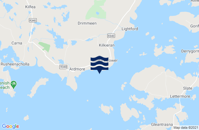 Kilkieran Bay, Irelandの潮見表地図