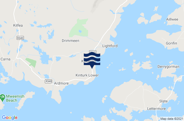 Kilkieran Cove, Irelandの潮見表地図