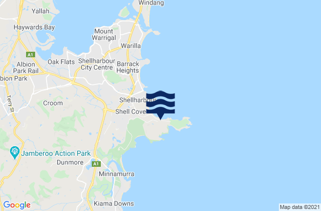 Killalea Beach, Australiaの潮見表地図