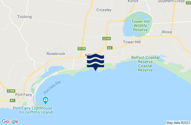 Killarney Beach, Australiaの潮見表地図