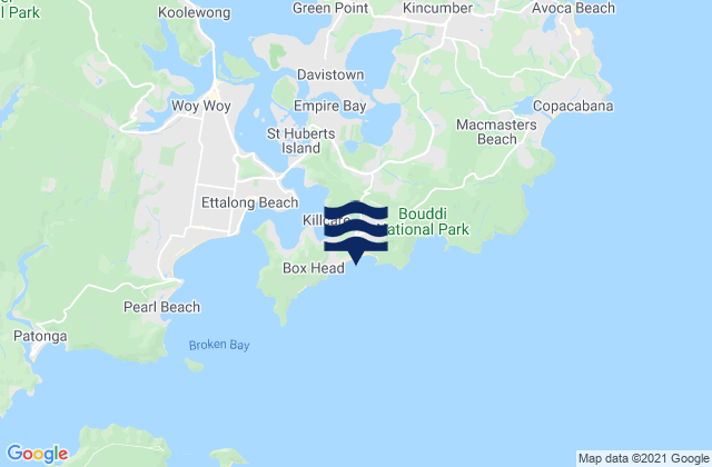 Killcare Beach, Australiaの潮見表地図
