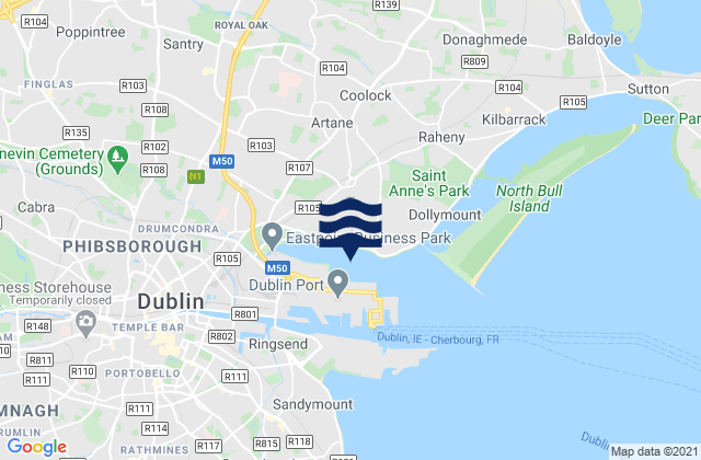 Killester, Irelandの潮見表地図