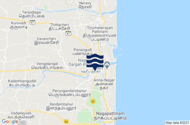 Kilvelur, Indiaの潮見表地図