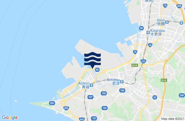 Kimitsu, Japanの潮見表地図