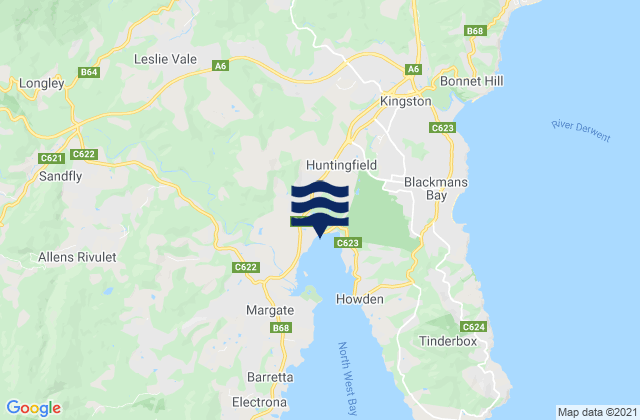 Kingborough, Australiaの潮見表地図