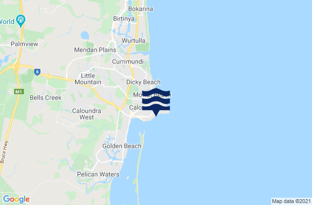 Kings Beach, Australiaの潮見表地図