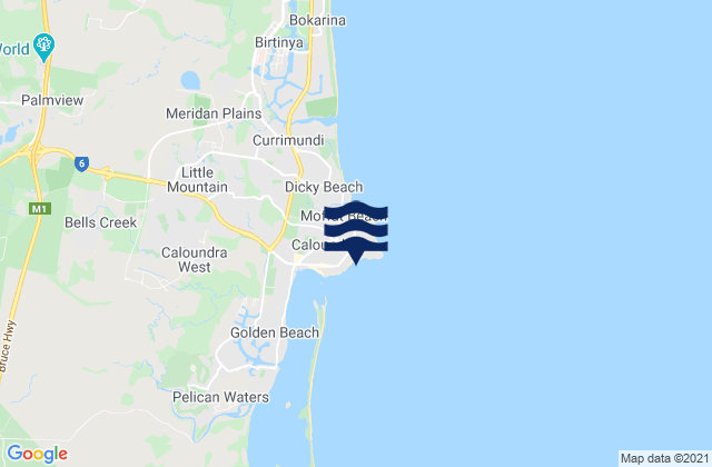 Kings Beach, Australiaの潮見表地図