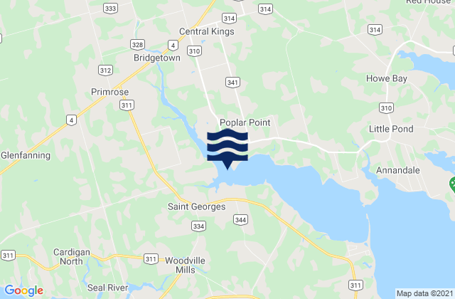 Kings County, Canadaの潮見表地図