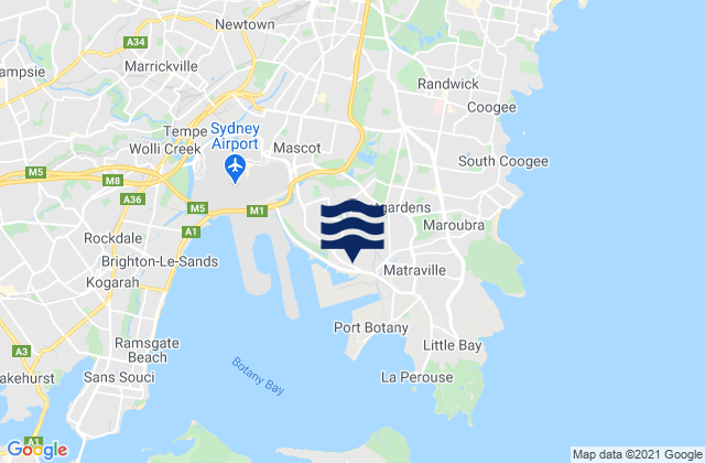 Kingsford, Australiaの潮見表地図