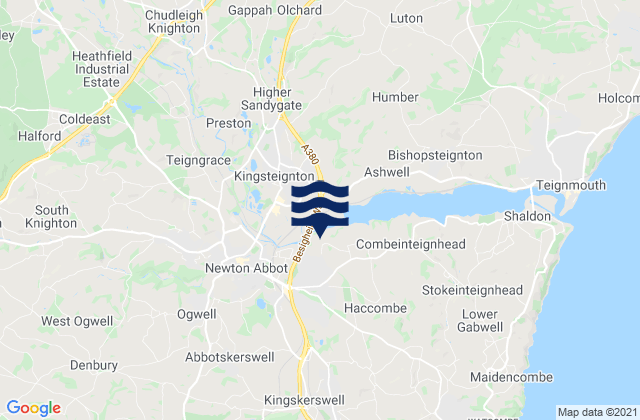 Kingskerswell, United Kingdomの潮見表地図