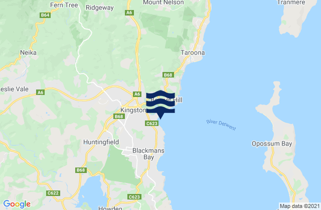 Kingston, Australiaの潮見表地図