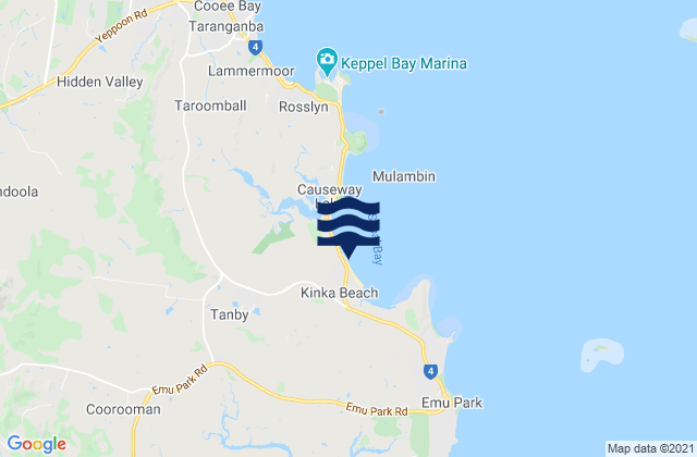 Kinka Beach, Australiaの潮見表地図