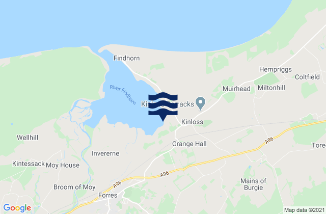Kinloss, United Kingdomの潮見表地図