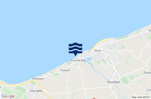 Kinmel Bay Beach, United Kingdomの潮見表地図