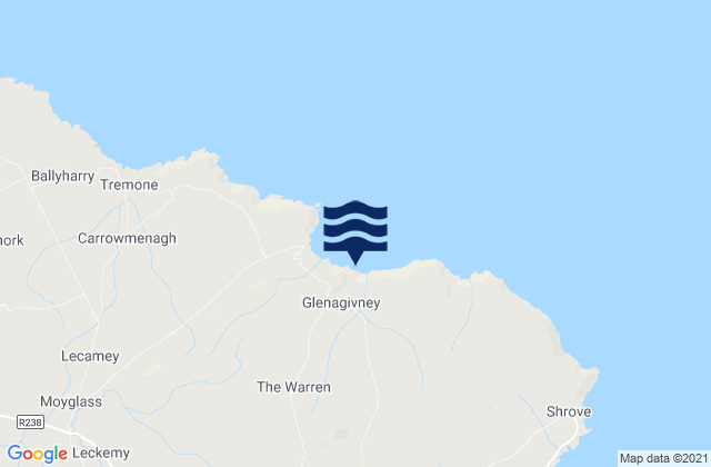 Kinnagoe Bay, Irelandの潮見表地図