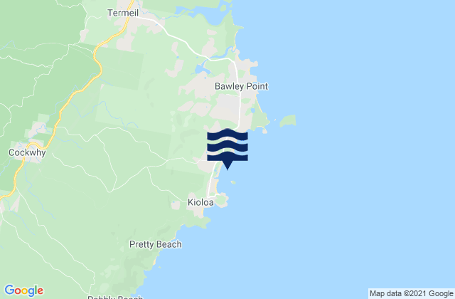 Kioloa Beach, Australiaの潮見表地図