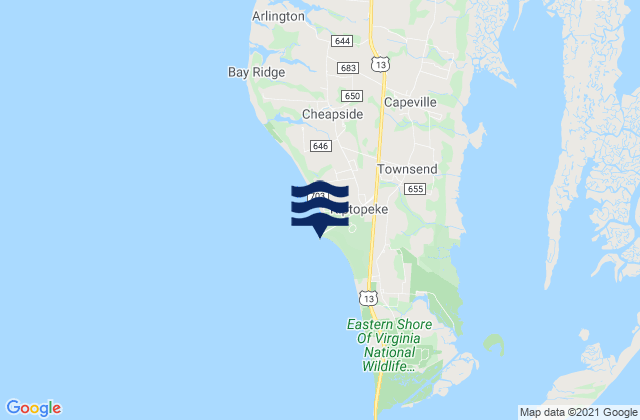 Kiptopeke, United Statesの潮見表地図