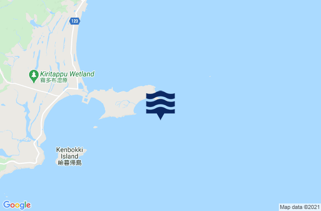 Kiritappu Jima Hamanaka Wan, Japanの潮見表地図