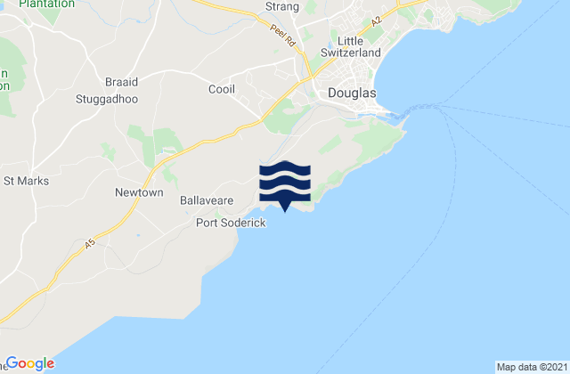 Kirk Braddan, Isle of Manの潮見表地図